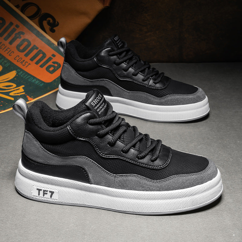Sy-T6652-1 Black men's sneakers - casual athletic shoes with cushioned comfortable sole
