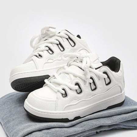 Dl- White And Black men's sneakers - casual athletic shoes with cushioned comfortable sole