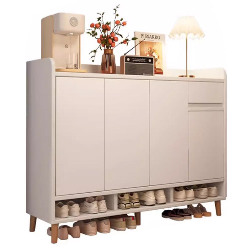 Solid Wood Entryway Shoe Cabinet with Wall Storage