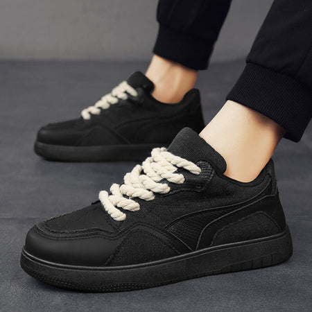 Ms-B568 Black men's sneakers - casual athletic shoes with cushioned comfortable sole