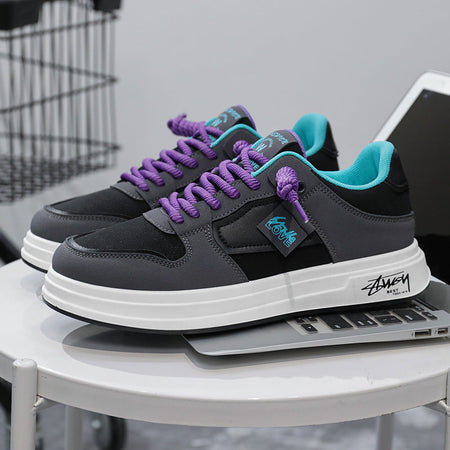 Men’s Color Block Casual Sneakers Trend Low-Top Shoes