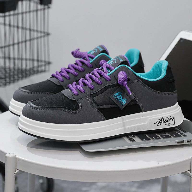 Men’s Color Block Casual Sneakers Trend Low-Top Shoes