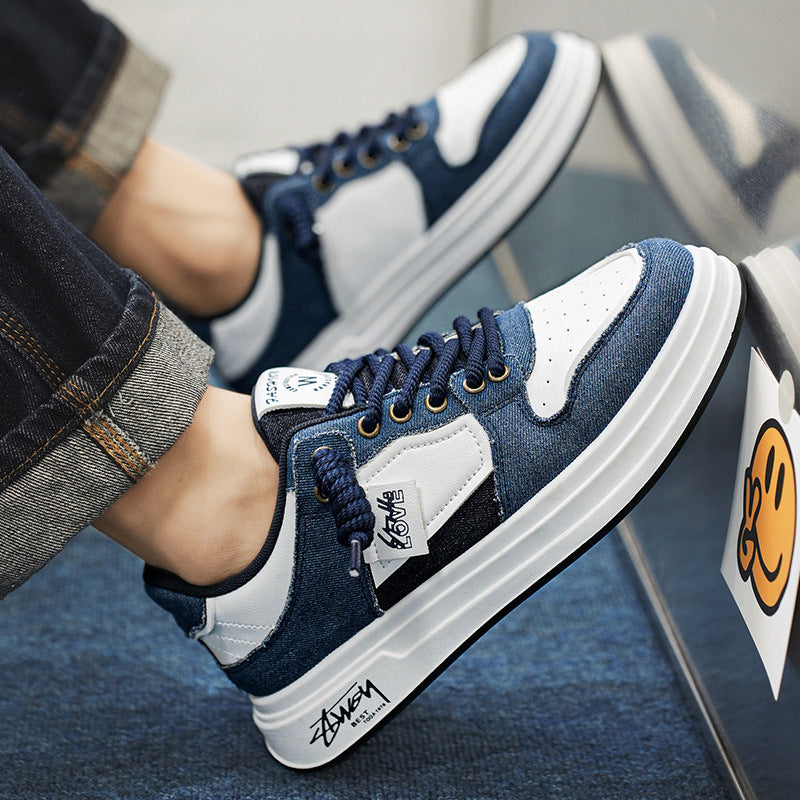 Men’s Color Block Casual Sneakers Trend Low-Top Shoes