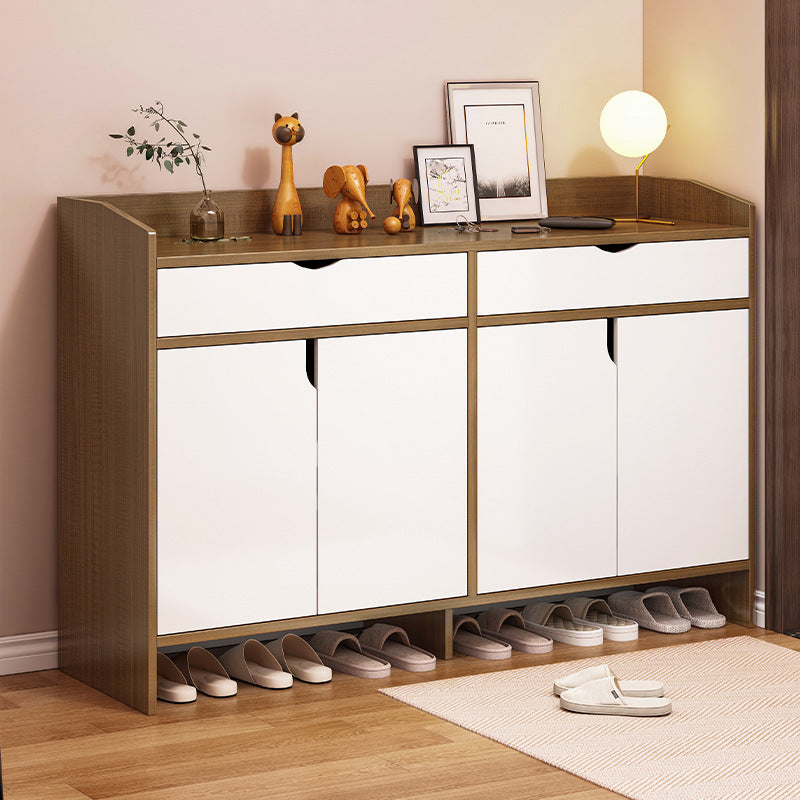 Nordic Large Capacity Entryway Shoe Cabinet with — with door oak