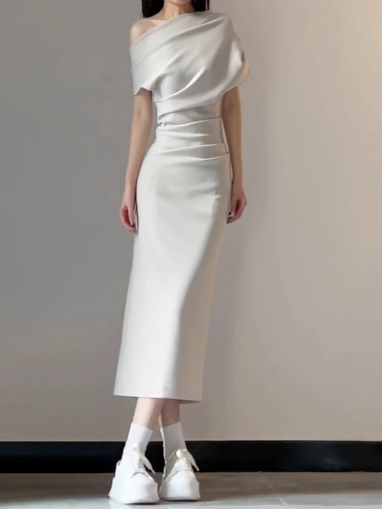 Elegant Off Shoulder Slim Fit Sheath Dress for Women Summer