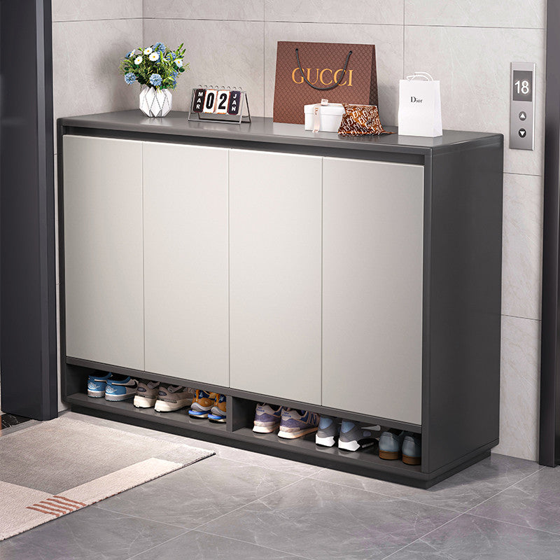 Solid Wood Wall-Adjacent Entryway Shoe Cabinet — gold