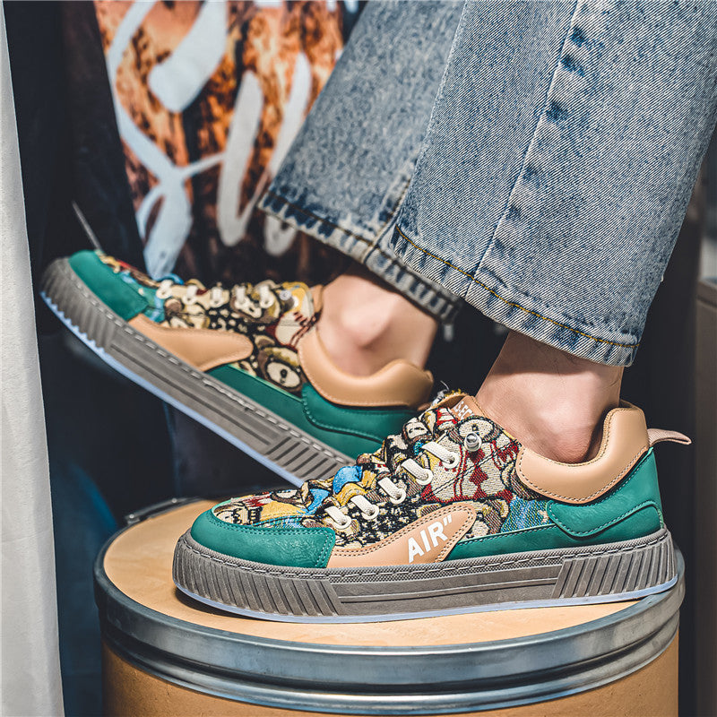 Men’s Spring Autumn Mesh Casual Sneakers Thick Sole Street Shoes