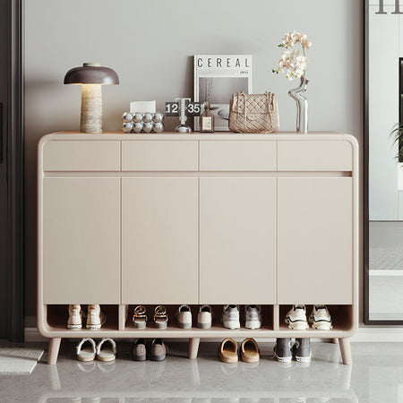 No-Installation Wall-Adjacent Entryway Shoe Cabinet — cocoa custard 60-32-107cm, about 12-15 pairs of sh