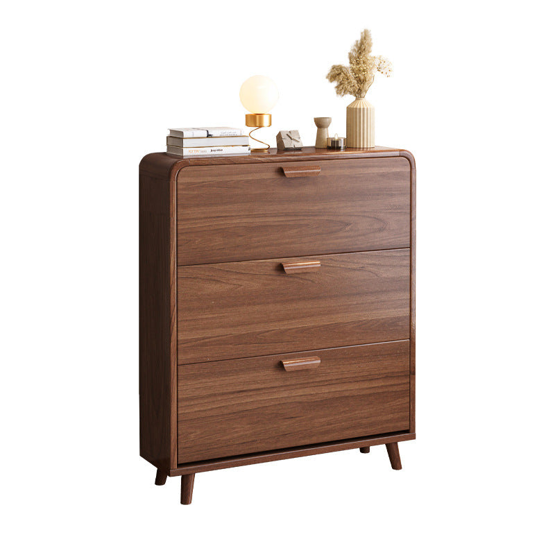 Ultra-Thin Solid Wood Flip Entryway Shoe Cabinet