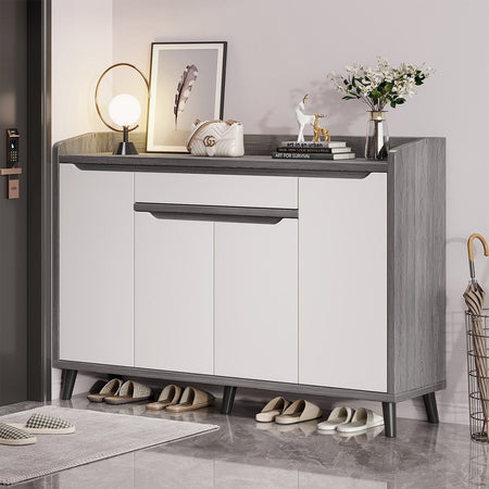High-End Wall-Integrated Entryway Shoe Cabinet — morandi