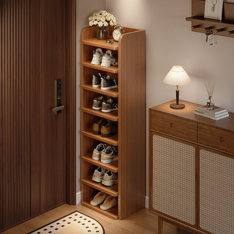 Slim Multi-Layer Entryway Shoe Cabinet Storage Rack — wood