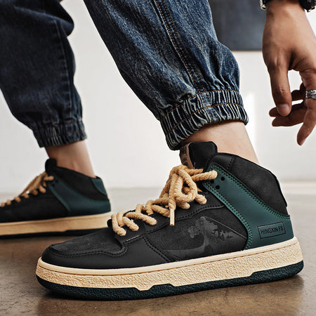 Men’s High-Top Retro Casual Sneakers Lace-Up Shoes