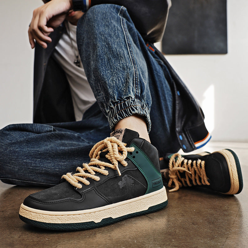 Men’s High-Top Retro Casual Sneakers Lace-Up Shoes