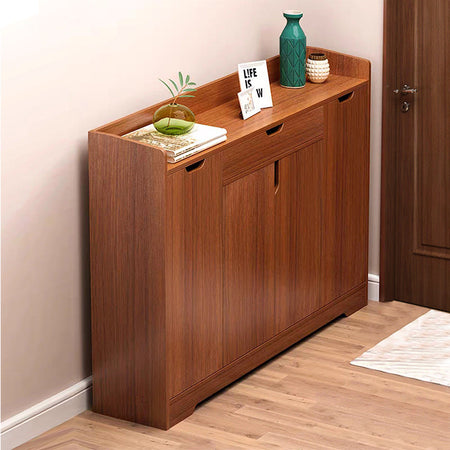 Large Capacity Corridor Entryway Shoe Cabinet — oak