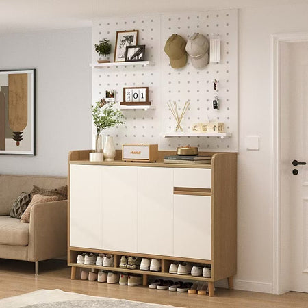 Economical Small Apartment Entryway Shoe Cabinet Rack — white