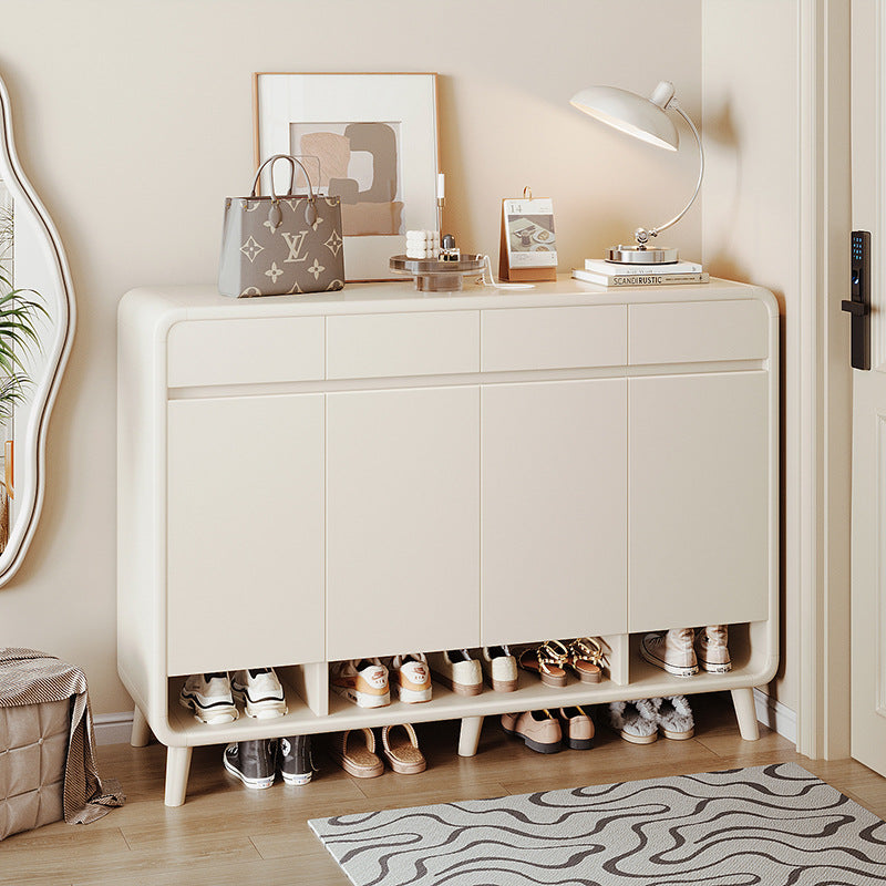 Cream Style Wall-Integrated Entryway Shoe Cabinet — cream