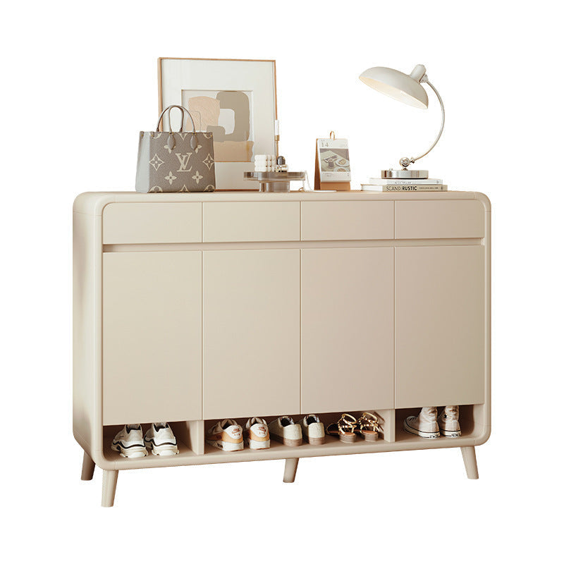 Cream Style Wall-Integrated Entryway Shoe Cabinet