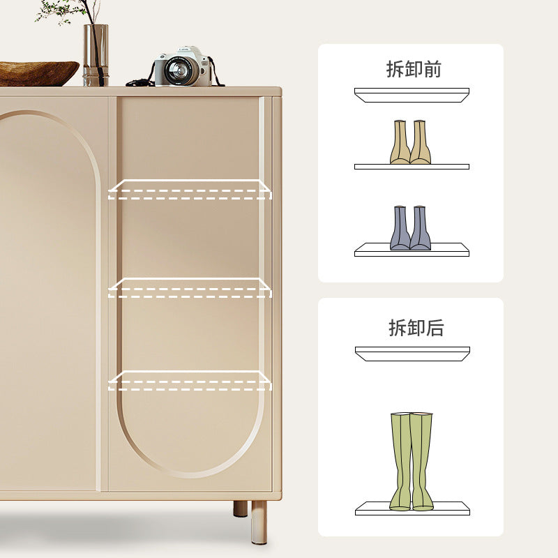 Cream Style Ultra-Thin Entryway Shoe Cabinet Storage