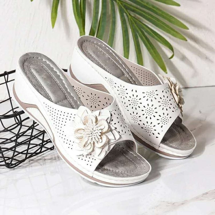 Women’s Flower Wedge Sandals Plus Size Summer Casual Shoes