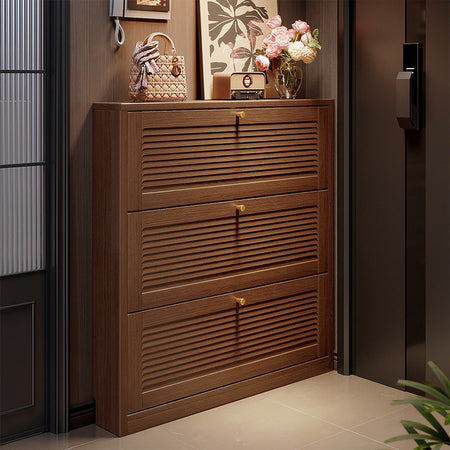 No-Installation Ultra-Thin Solid Wood Shoe Cabinet — 60 18 118cm three tipping buckets