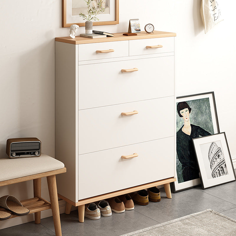 Ultra-Thin Narrow Entryway Shoe Cabinet Storage Rack — white