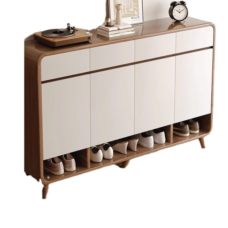 Solid Wood Entryway Shoe Cabinet with Indoor Storage