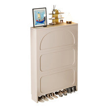 Ultra-Thin Cream Style Tipping Entryway Shoe Cabinet