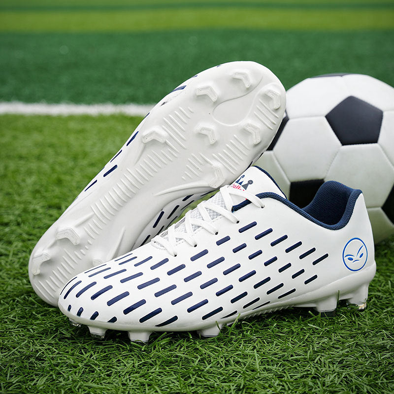 White men's soccer shoes - lightweight performance cleats for field and training use