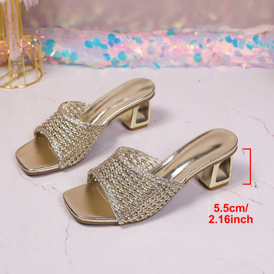 Women’s Wedge Sandals Square Toe Thick Heel Summer Shoes