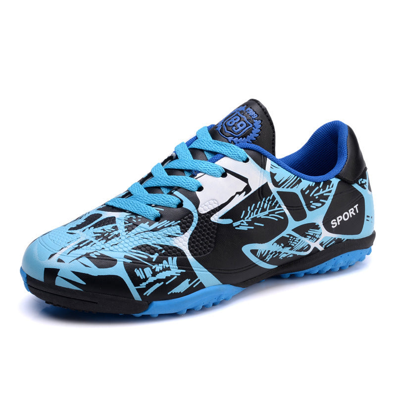Men’s Leather Football Shoes Low-Top Color-Block Trainers
