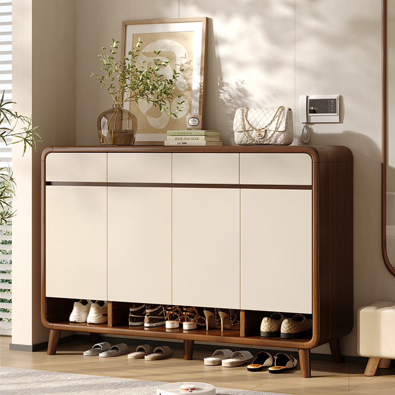 Solid Wood Wall-Integrated Entryway Shoe Cabinet — Xuanmi 80-32-112cm holds about 17-20 pairs of shoe