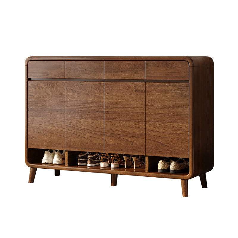 Solid Wood Wall-Integrated Entryway Shoe Cabinet