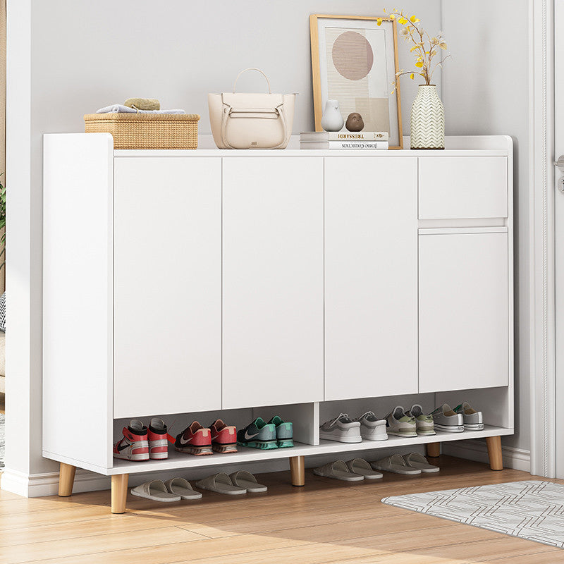 Nordic Multi-Layer Dustproof Entryway Shoe Cabinet — white wood
