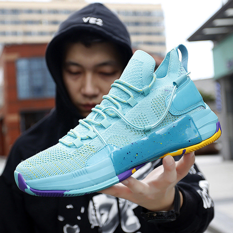 Color-Matching Low-Top Basketball Training Shoes Rubber Sole