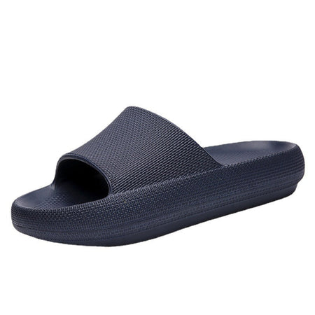 Blue indoor slippers for men - soft comfortable house slippers with non-slip sole