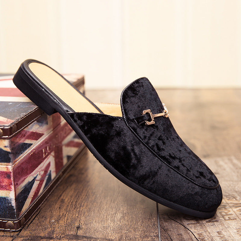 Men’s Suede Leather Slippers – Korean Style
