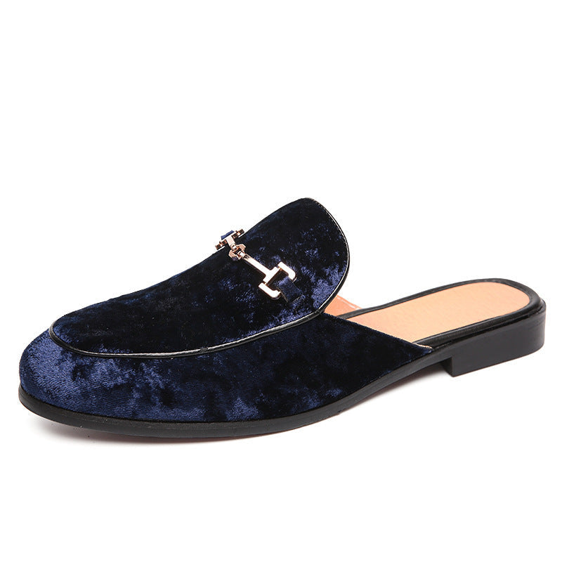 Black indoor slippers for men - soft comfortable house slippers with non-slip sole