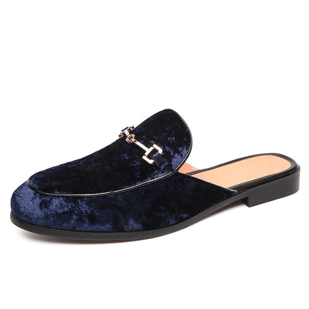 Black indoor slippers for men - soft comfortable house slippers with non-slip sole