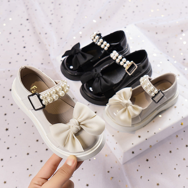 Girls’ Summer Princess Leather Shoes – Lightweight Flats