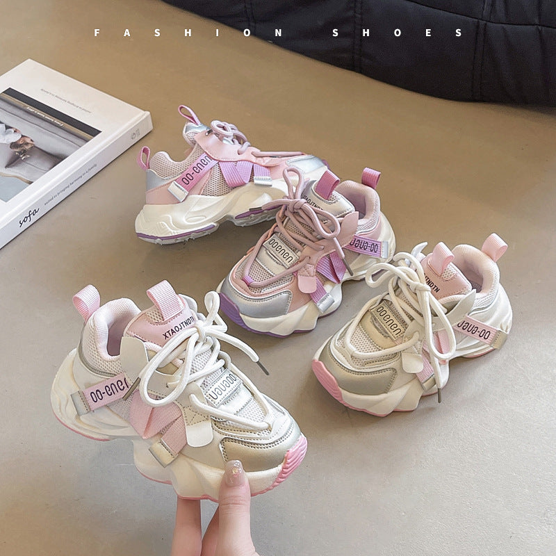 Girls’ Dad Sneakers – Soft Sole Casual Shoes for Kids