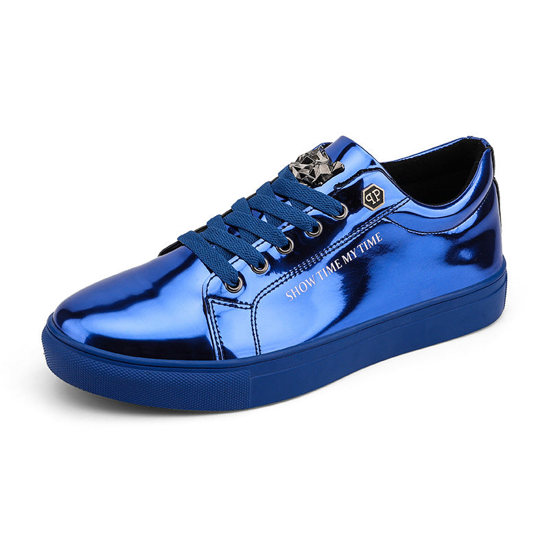 Men’s Korean Style Low-Top Glossy Spring Plus Size Sneakers