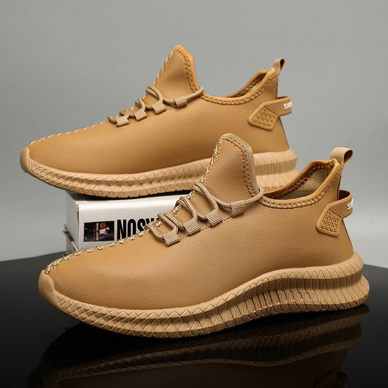 Unisex Leather Sneakers – Casual Travel Shoes