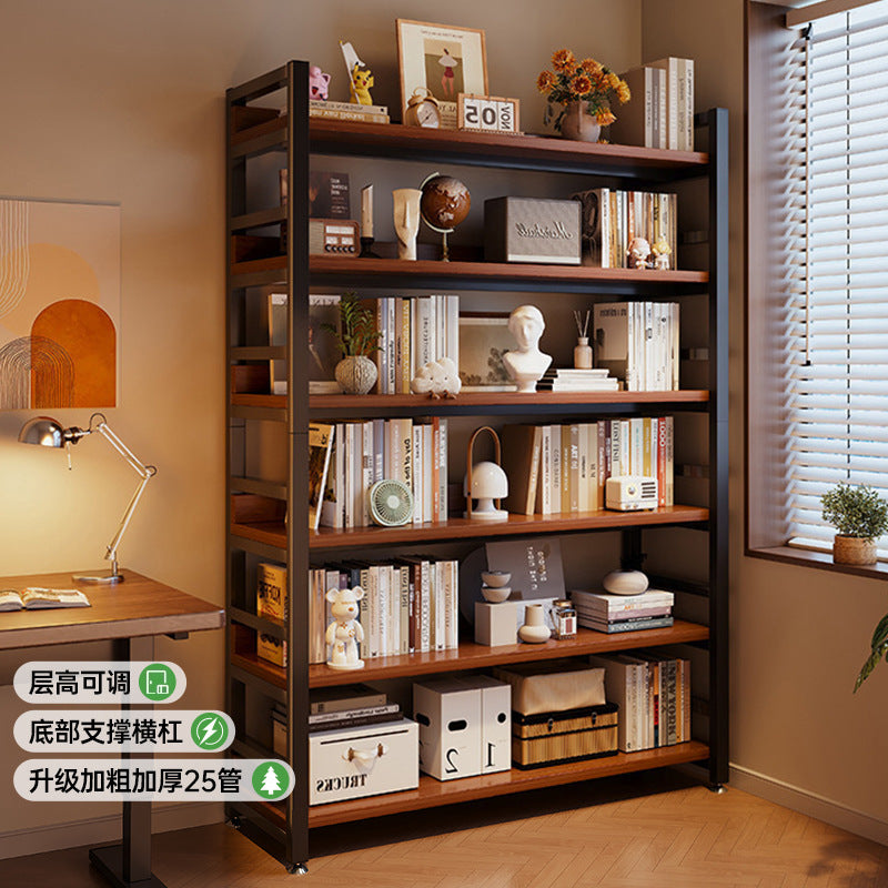 Floor-Standing Wall-Integrated Living Room Bookshelf — 3-tier wood