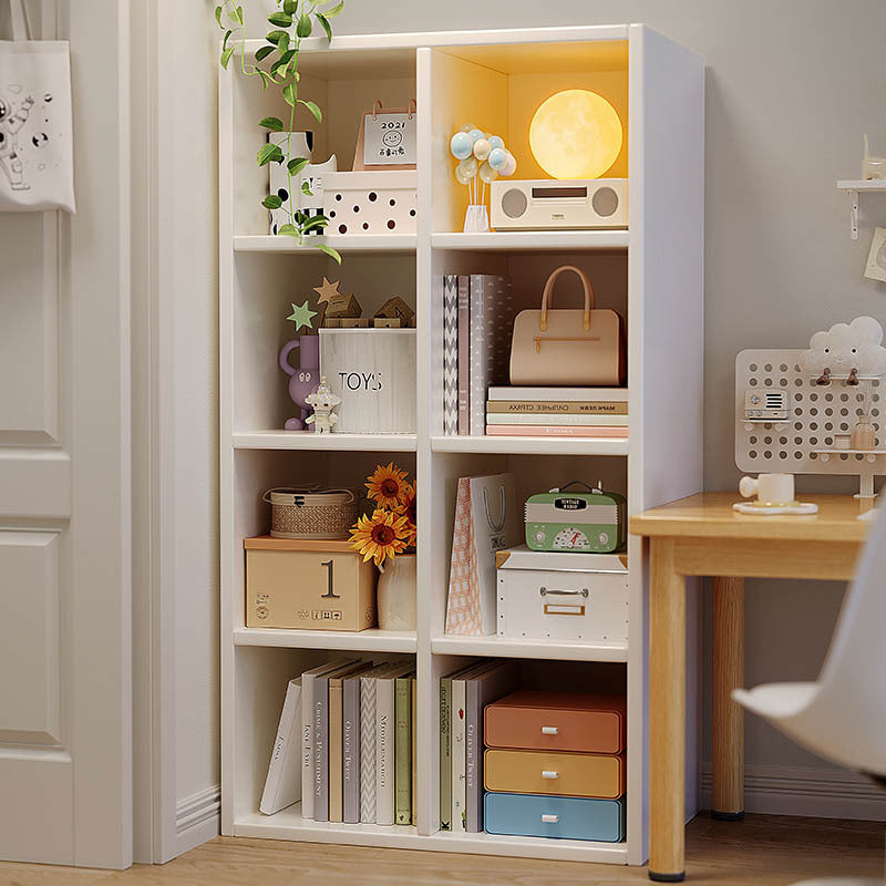 Wall-Side Multi-Layer Floor Bookshelf Storage Cabinet — white