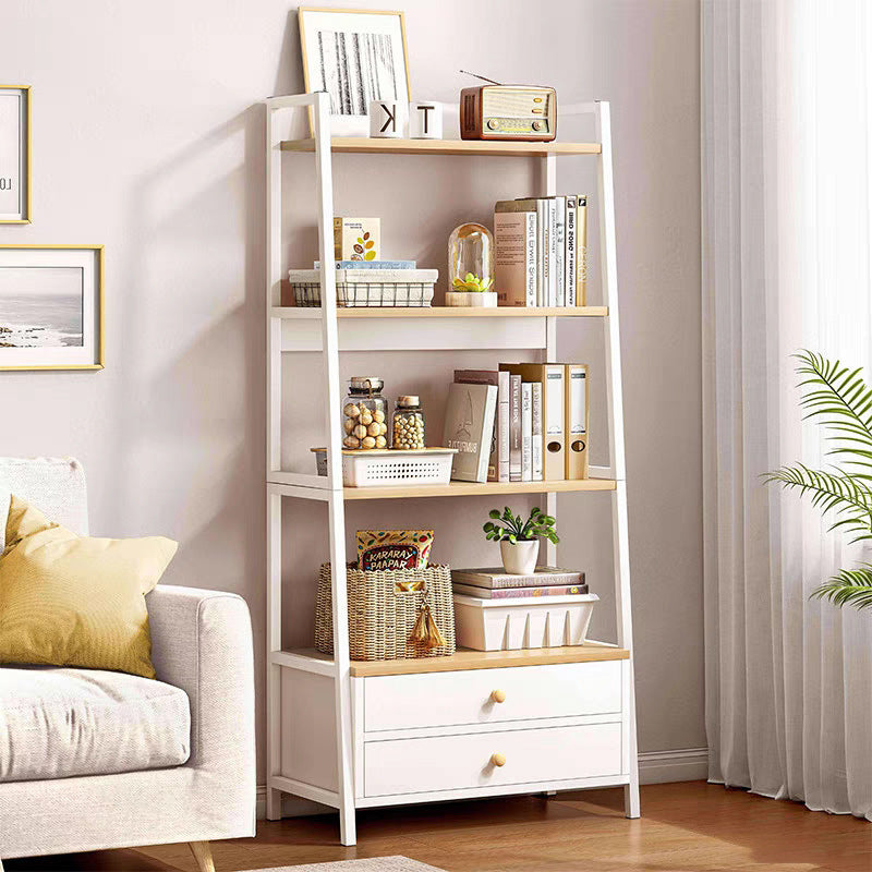 Multi-Layer Iron Floor Shelf Display Bookcase — white