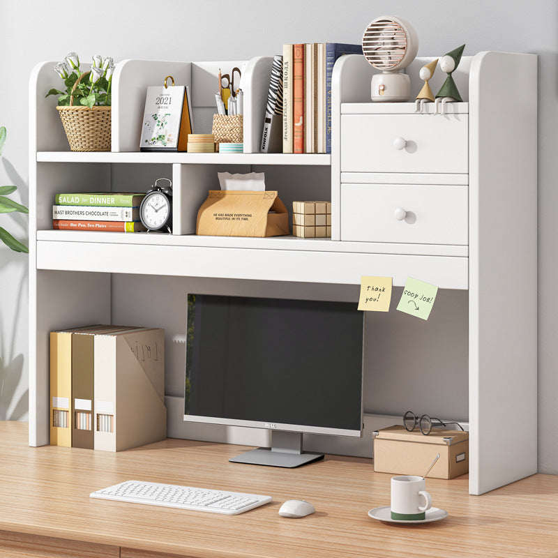 Creative Desktop Bookshelf Space-Saving Storage Rack — white