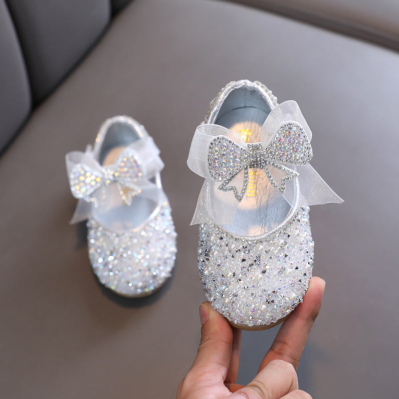 Girls’ Korean Ribbon Princess Shoes – Summer Leather Flats