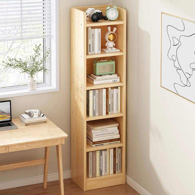 Narrow Floor Bookshelf Wall-Side Storage Cabinet — maple