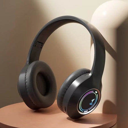 Wireless Bluetooth Headset with Luminous Design & Long Battery – Black