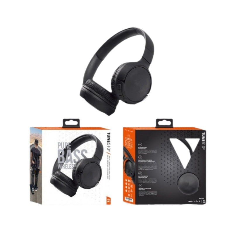Foldable Bluetooth Over-Ear Headset with Long Standby – Black